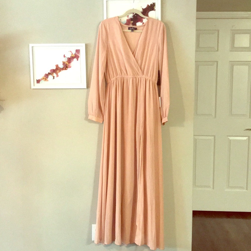 Lulus Long Sleeved Floor Length Dress